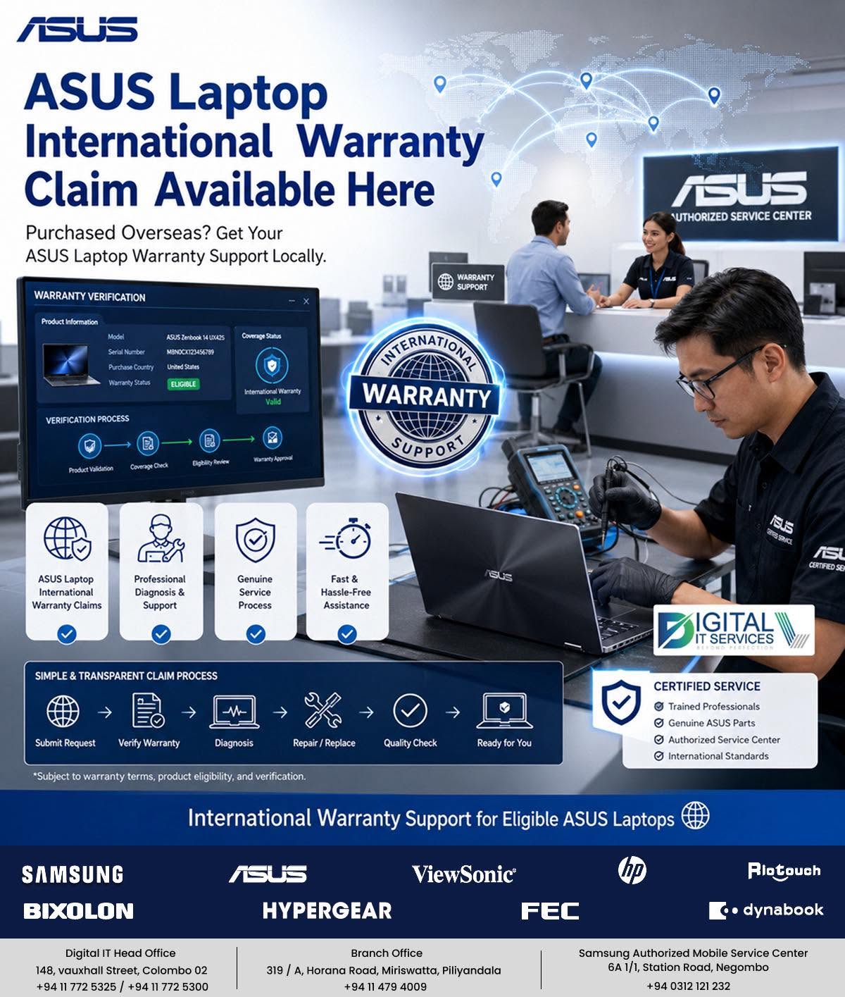 ASUS Laptop International Warranty Claim Available